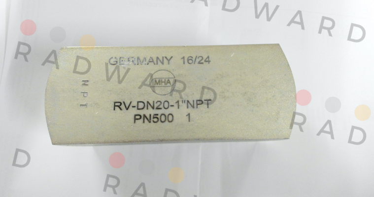 RV – 1“ NPT – DN 20 – PN 500 - 1 – 26489 Mha Zentgraf