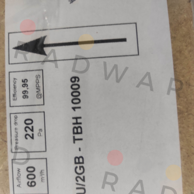 10009 - Particle filter H13, 605x300x78mm TBH