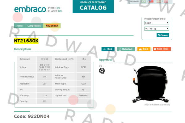 NT2168GK Embraco