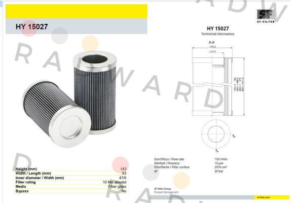 HY 15027 SF FILTER