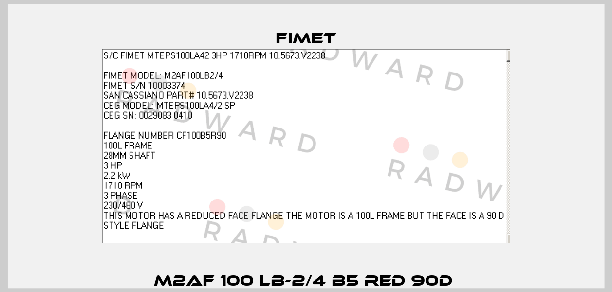 M2AF 100 LB-2/4 B5 RED 90D  Fimet