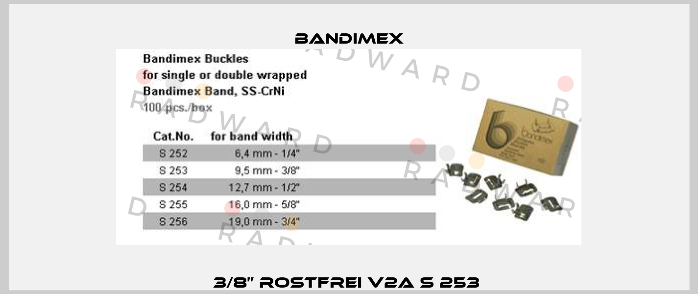 3/8” rostfrei V2A S 253  Bandimex