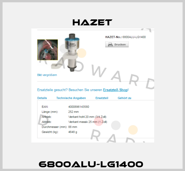 6800ALU-LG1400  Hazet