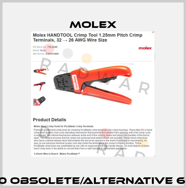 63819-0400 obsolete/alternative 63819-0300  Molex