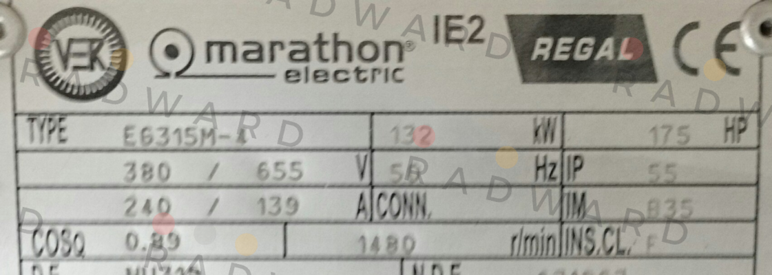 E6315M-4 obsolete, replaced by HJN315M-4  Marathon (Regal)