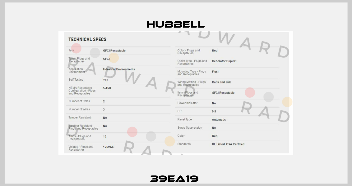39EA19  Hubbell