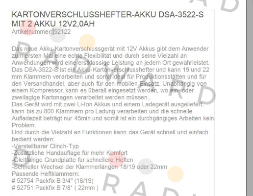 DSA-3522-S MIT 2 AKKU 12V2,0AH Bostitch