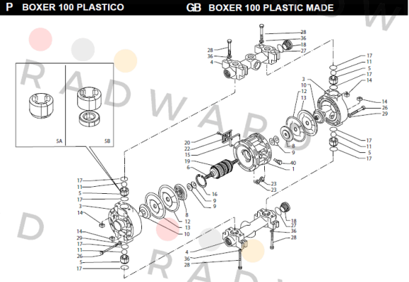 pneumatic exchanger - item 19 FOR BOXER 150 Debem