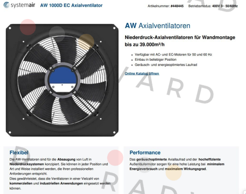 AW 1000D EC Axialventilator EBM Papst