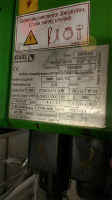 ( 3310019) for ST 2010-8/2 2/1 Stahl CraneSystems