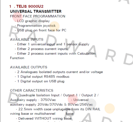 TELIS 9000U2 JM Concept