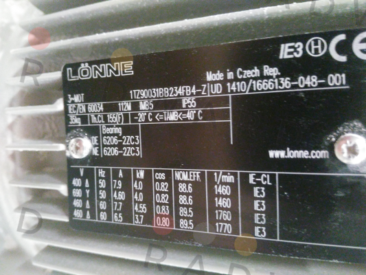 1TZ9003-1BB23-4FB4 4,0 kW 1500n  Lönne