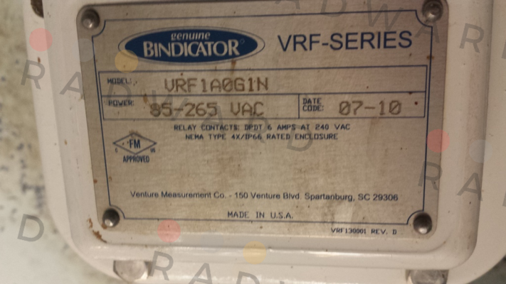 VRF1A0G1N   obsolete replaced by VRFII-SG-N  Bindicator