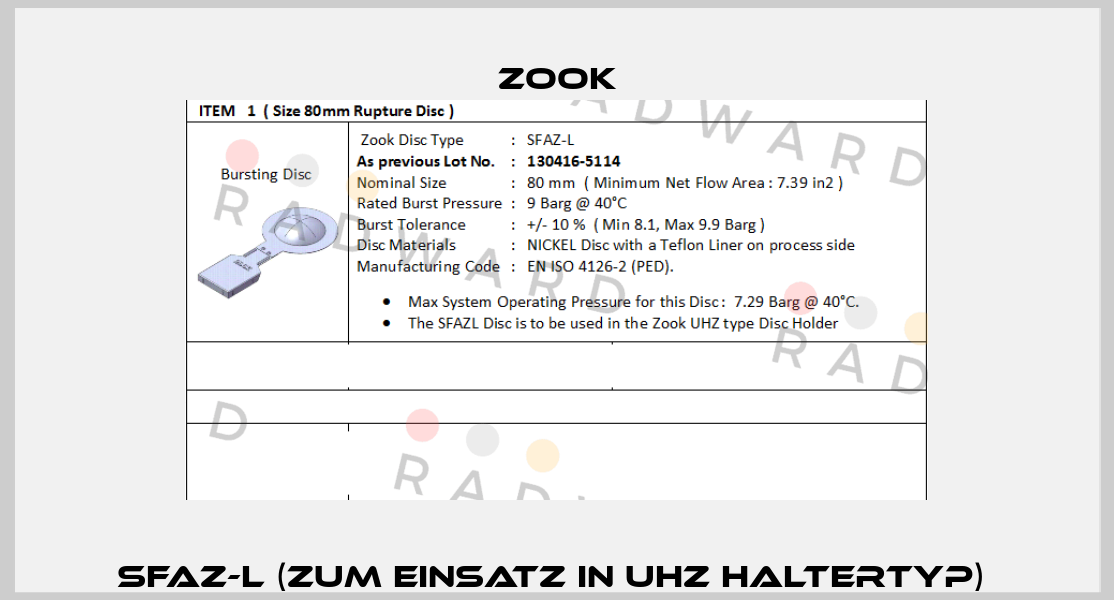  SFAZ-L (Zum Einsatz in UHZ Haltertyp)   Zook