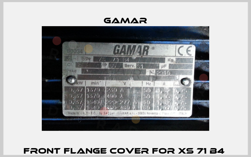 Front flange cover for XS 71 B4  Gamar