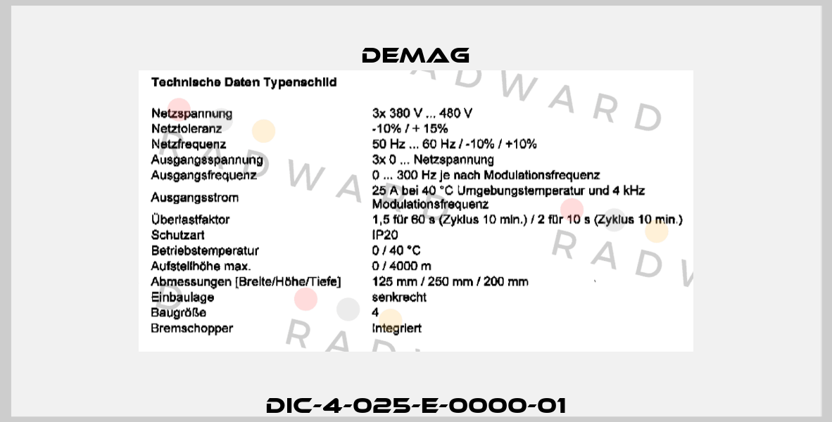 DIC-4-025-E-0000-01 Demag