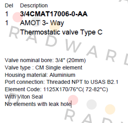 3/4CMAT17006-0-AA Amot