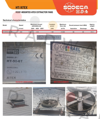 HT-90-6T/ATEX/EXII2G Ex-D Sodeca