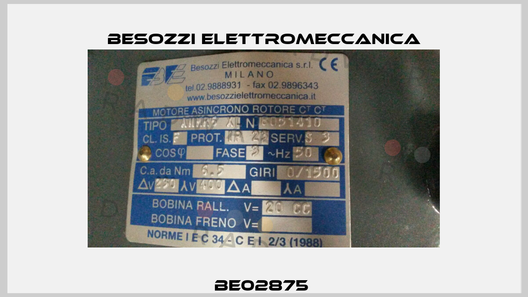 BE02875  Besozzi Elettromeccanica