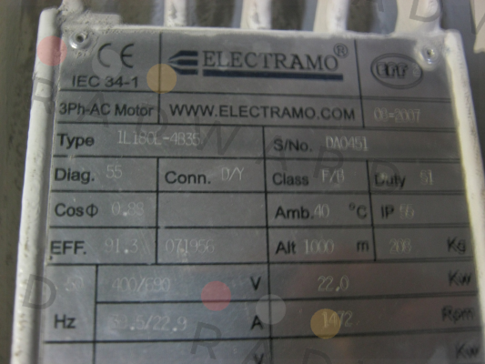 1L180L-4B35 obsolete, replaced by  YX3-180L-4  Electramo