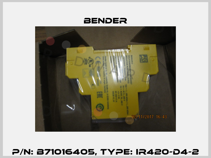 p/n: B71016405, Type: IR420-D4-2 Bender