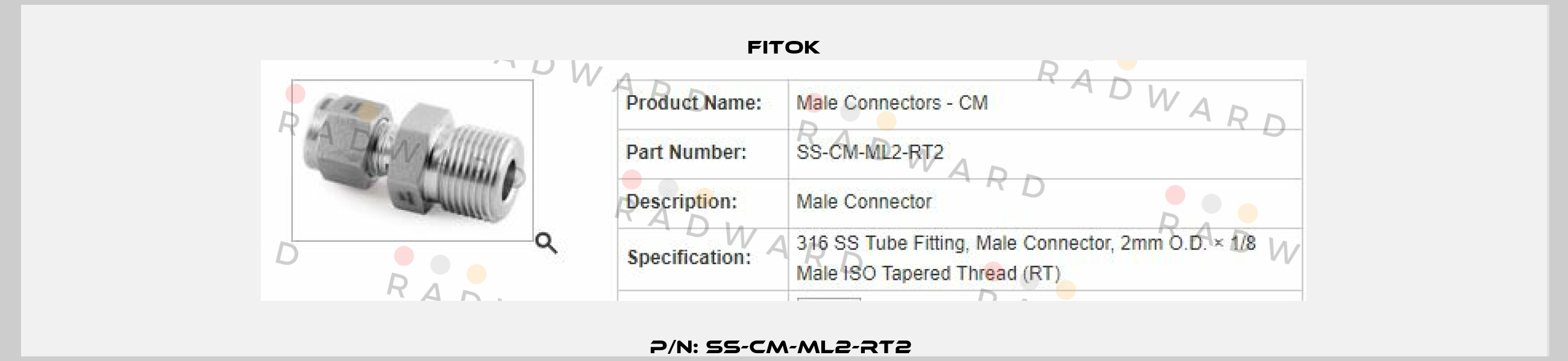 P/N: SS-CM-ML2-RT2  Fitok