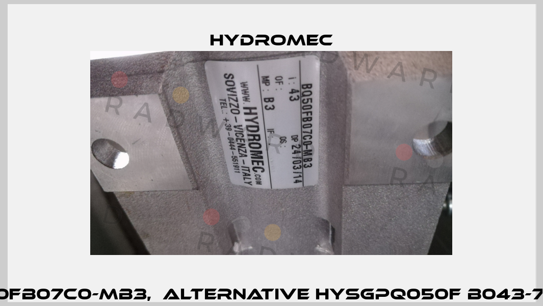 BQ50FB07C0-MB3,  alternative HYSGPQ050F B043-71B14  Hydro-Mec