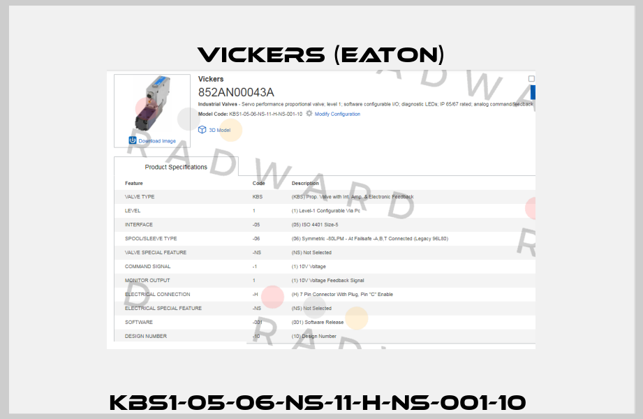 KBS1-05-06-NS-11-H-NS-001-10  Vickers (Eaton)