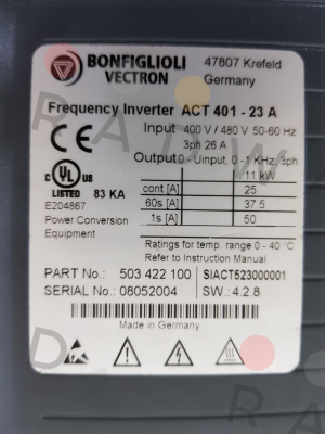 Type: ACT 401-23A Bonfiglioli