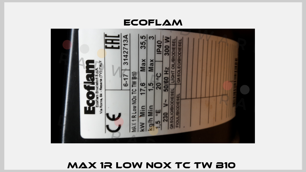 Max 1R Low NOX TC TW B10  ECOFLAM