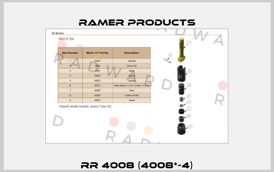 RR 4008 (4008*-4) Ramer Products