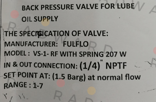 VS-2R-SS-WS  Fulflo