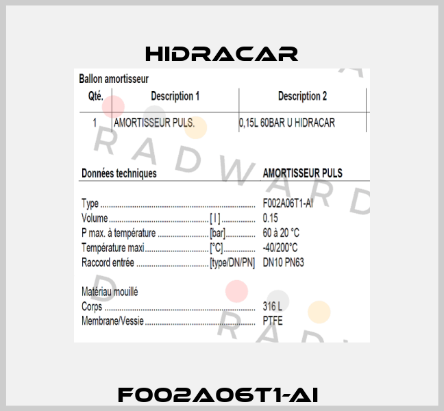F002A06T1-AI  Hidracar