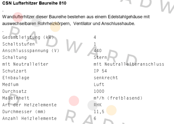 CSN Lufthitzer 810/4 (24710603630445425)  Schniewindt