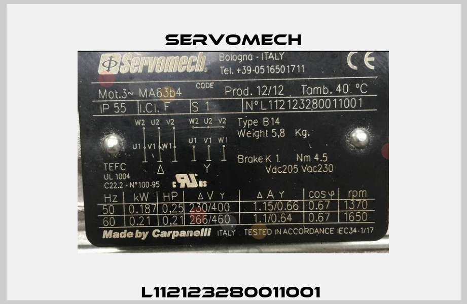 L112123280011001  Servomech