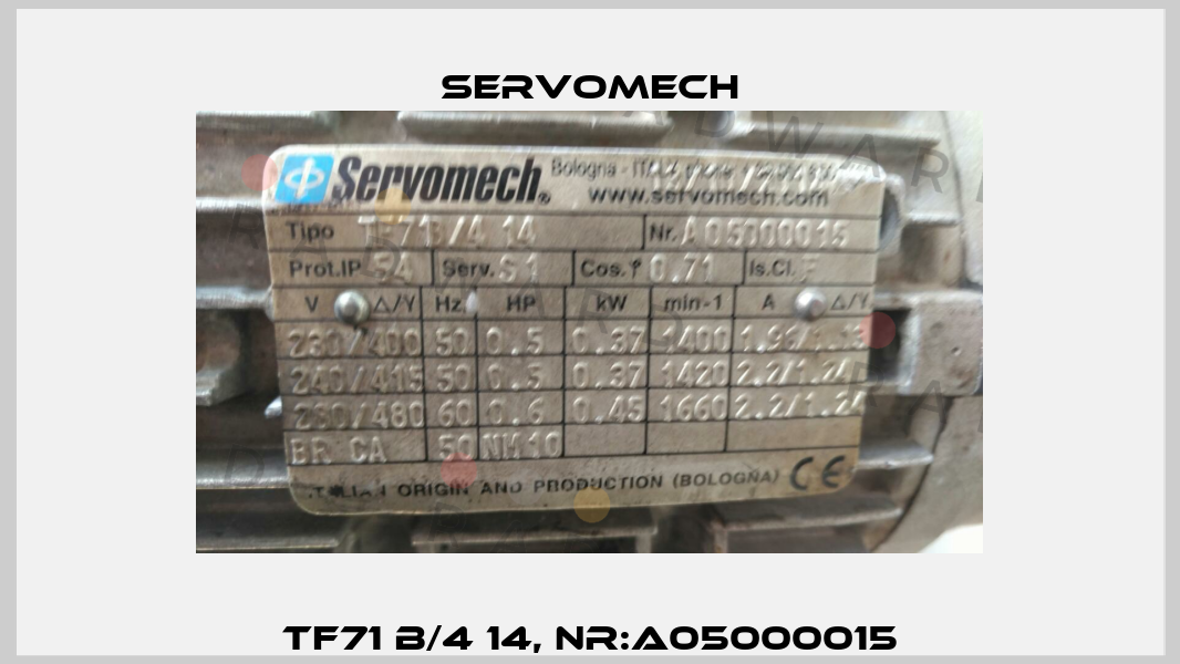 TF71 B/4 14, NR:A05000015 Servomech
