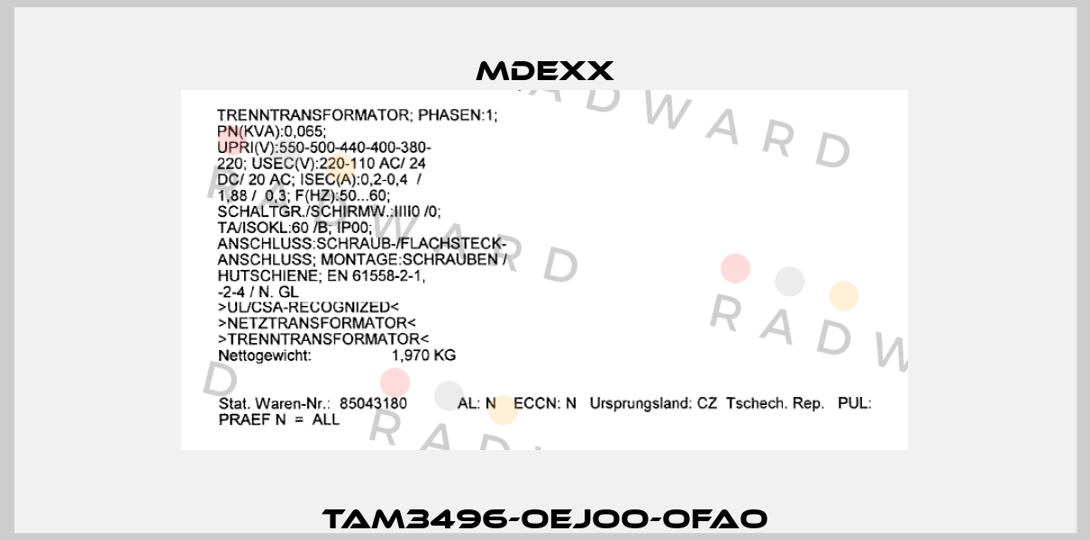 TAM3496-OEJOO-OFAO Mdexx