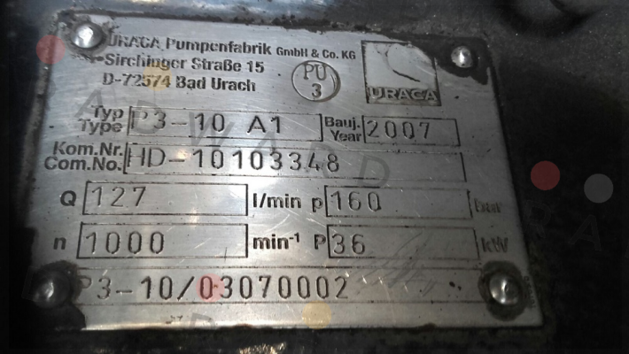 P3-10Al-40/160bar Uraca