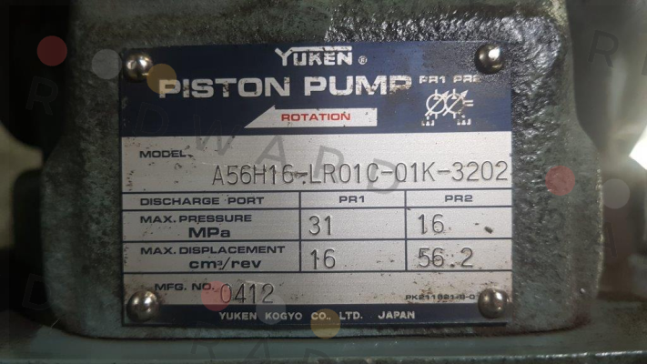 A56H16-LR01C-01K-3202 old code - new code A56H16-LR01C-01K-3203 Yuken
