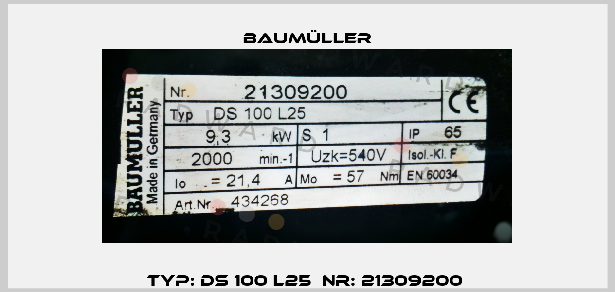 Typ: DS 100 L25  Nr: 21309200  Baumüller