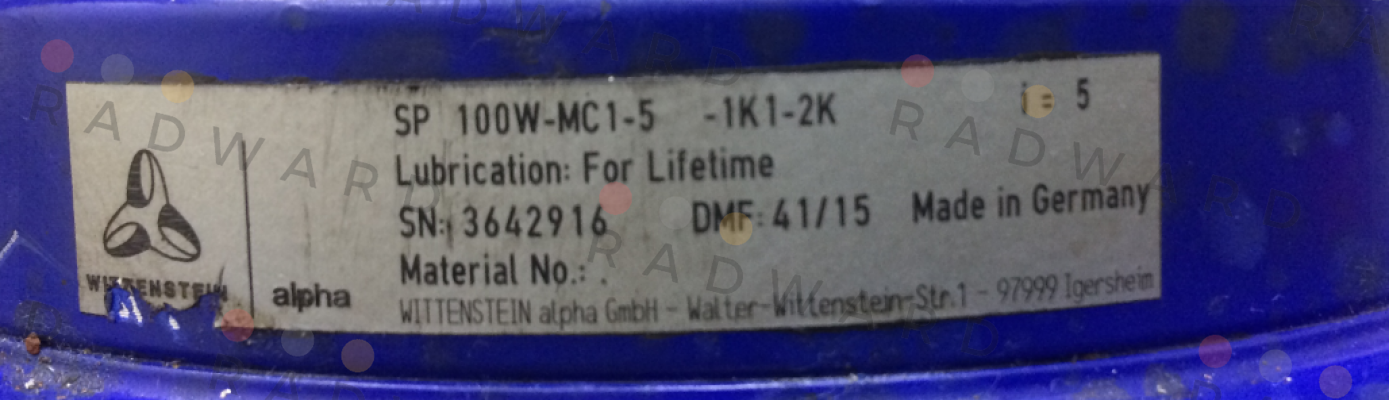 SP 100W-MC1-5  -1K1-2K  Wittenstein