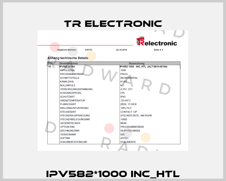 IPV582*1000 INC_HTL TR Electronic