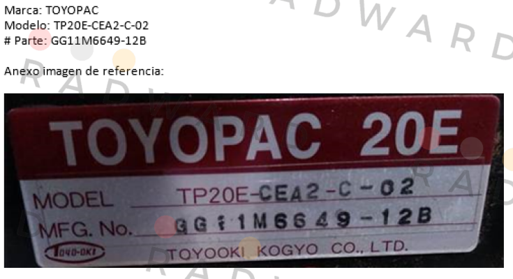 TP20E-CEA2-C-02 replaced by TP20E-CEA2-C-03 JTEKT FLUID POWER SYSTEMS CORPORATION (ex. Toyooki)