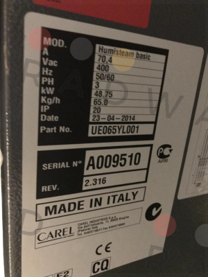 P/N: UE065YL001 Carel