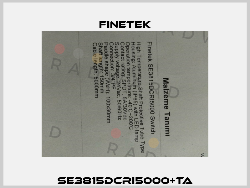SE3815DCRI5000+TA Finetek