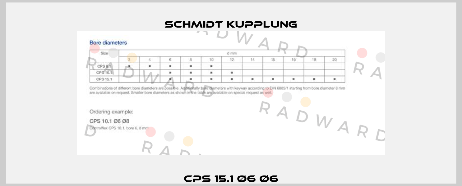 CPS 15.1 Ø6 Ø6 Schmidt Kupplung