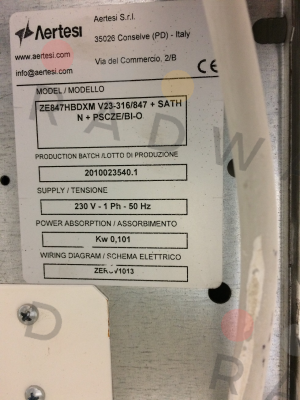 4-way valve with 230V drive for ZE847HBDXM Aertesi