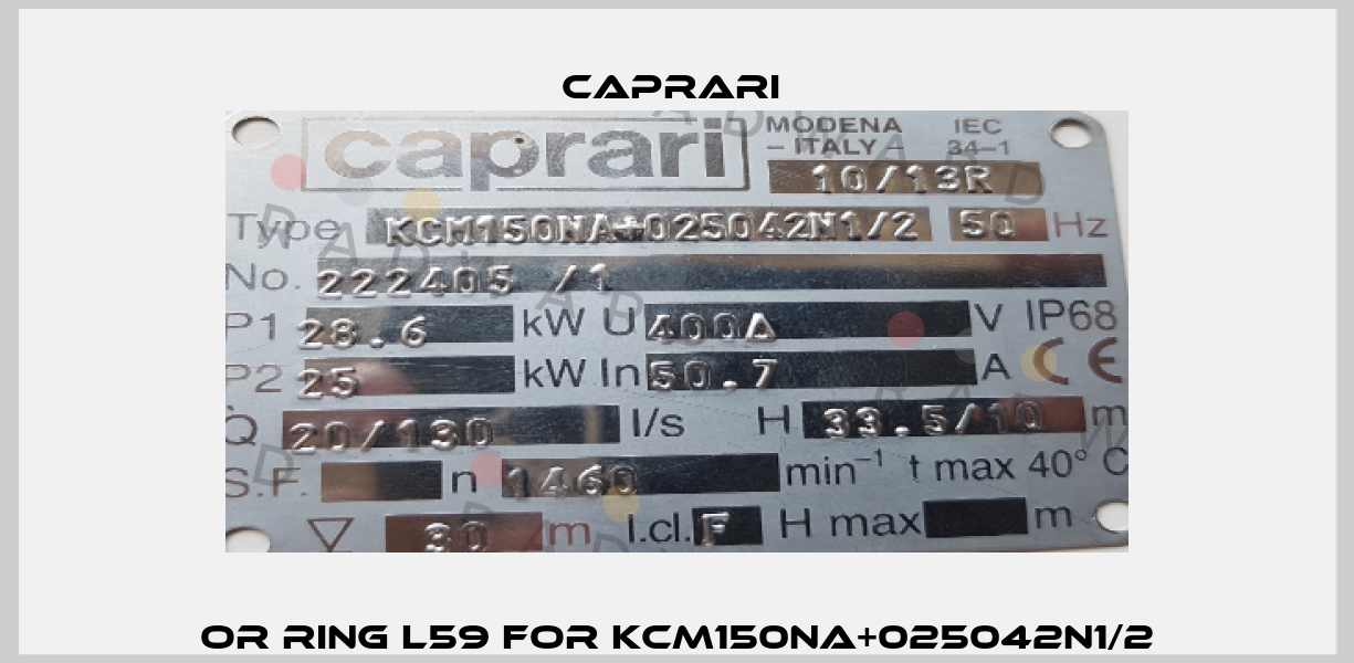 OR ring L59 for KCM150NA+025042N1/2 CAPRARI 