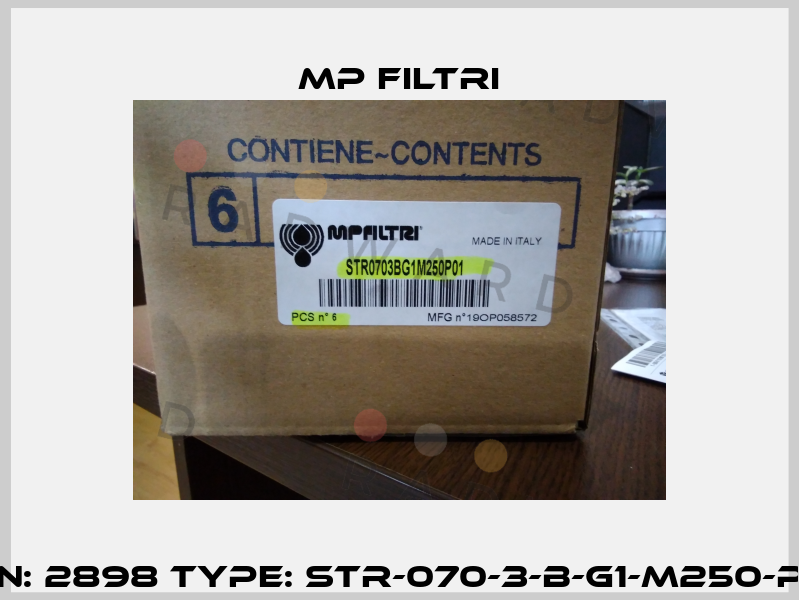 P/N: 2898 Type: STR-070-3-B-G1-M250-P01 MP Filtri
