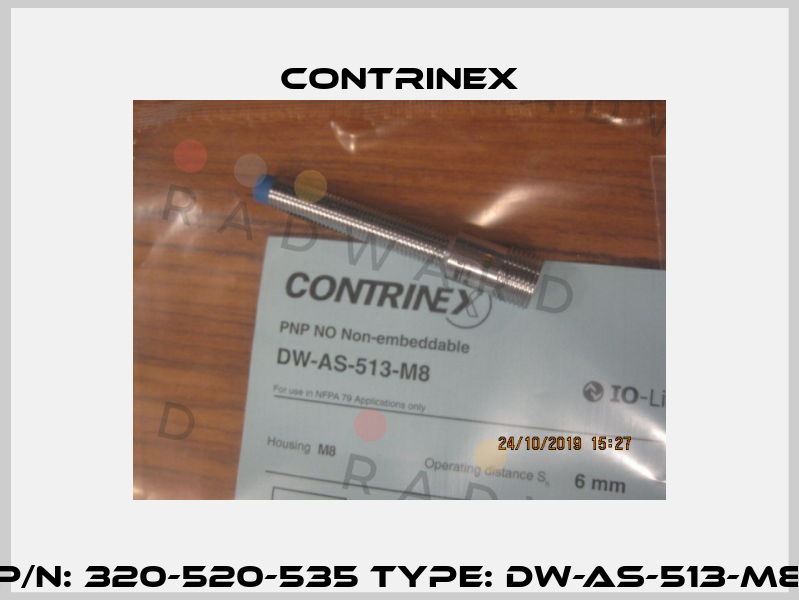 P/N: 320-520-535 Type: DW-AS-513-M8 Contrinex